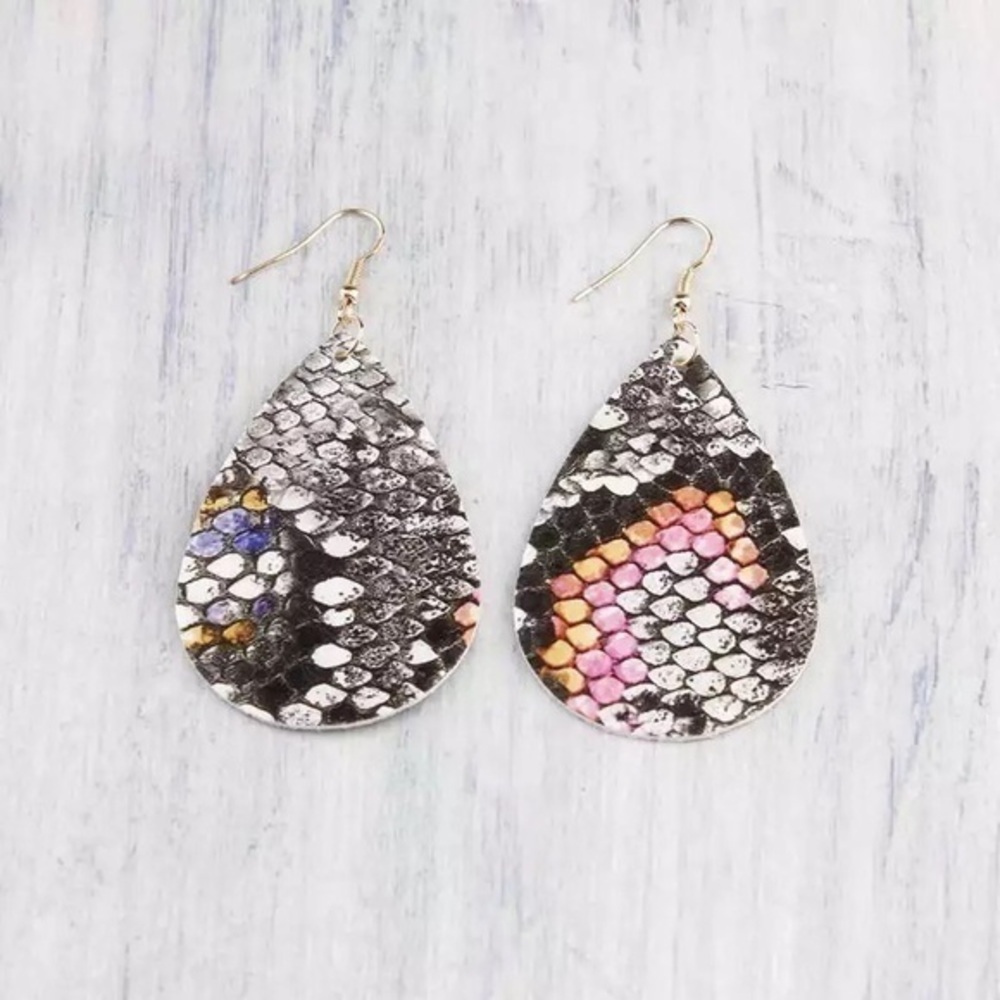 Leather One of a Kind Design Earring Set